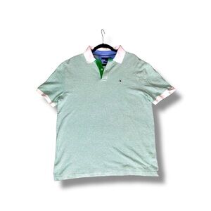 Tommy Hilfiger Green Striped Men's Polo Shirt
